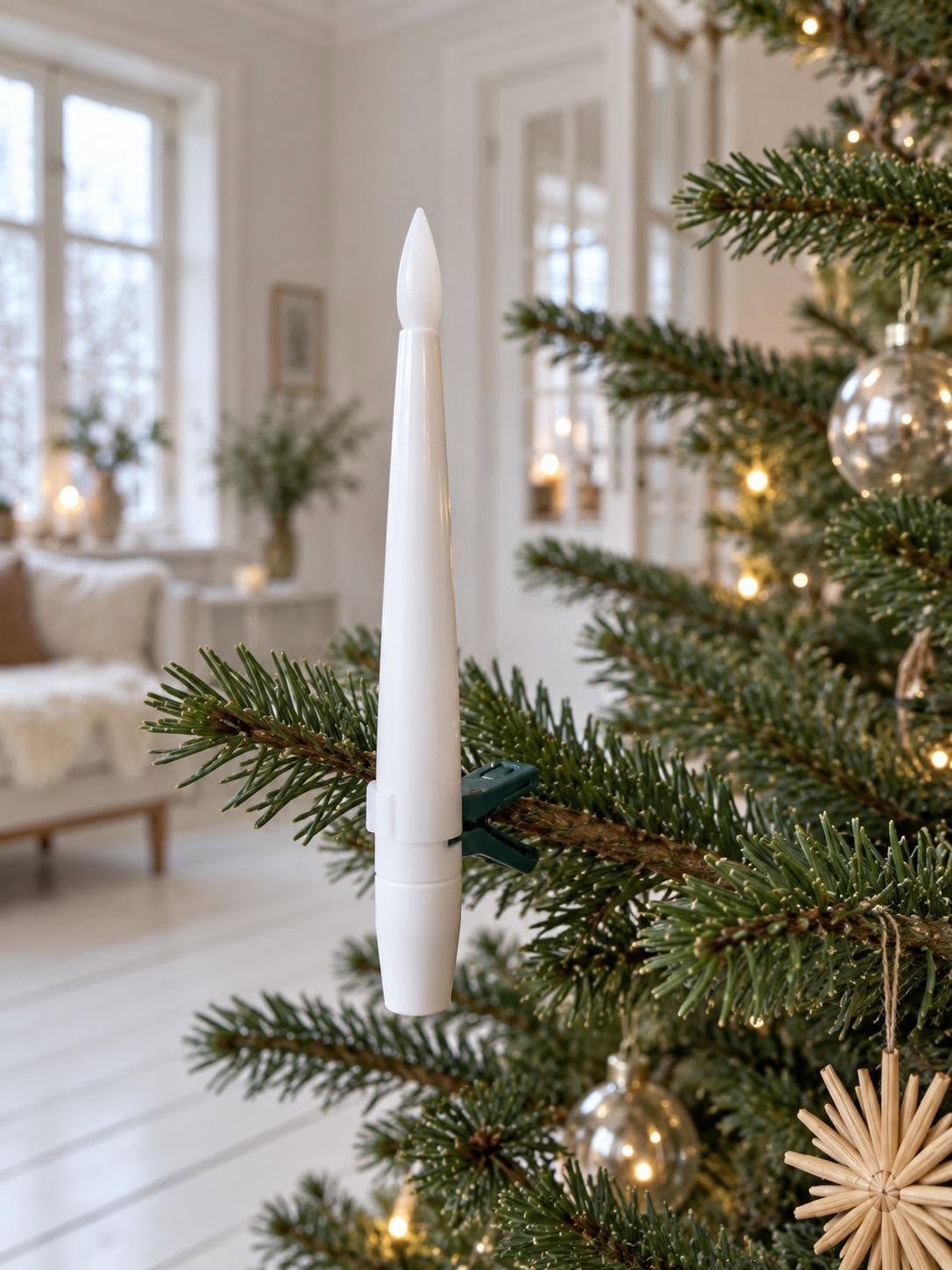 Bougies pour sapin de Noël avec télécommande - lot de 10 pièces