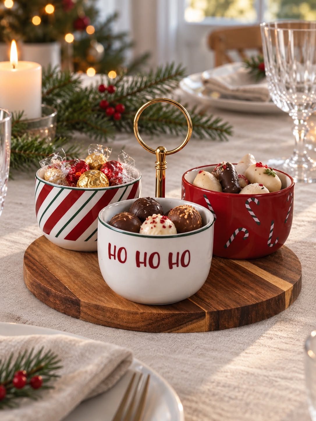 Service de présentation Noël – 3 bols en grès