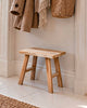 Tabouret en teck – aspect bois naturel