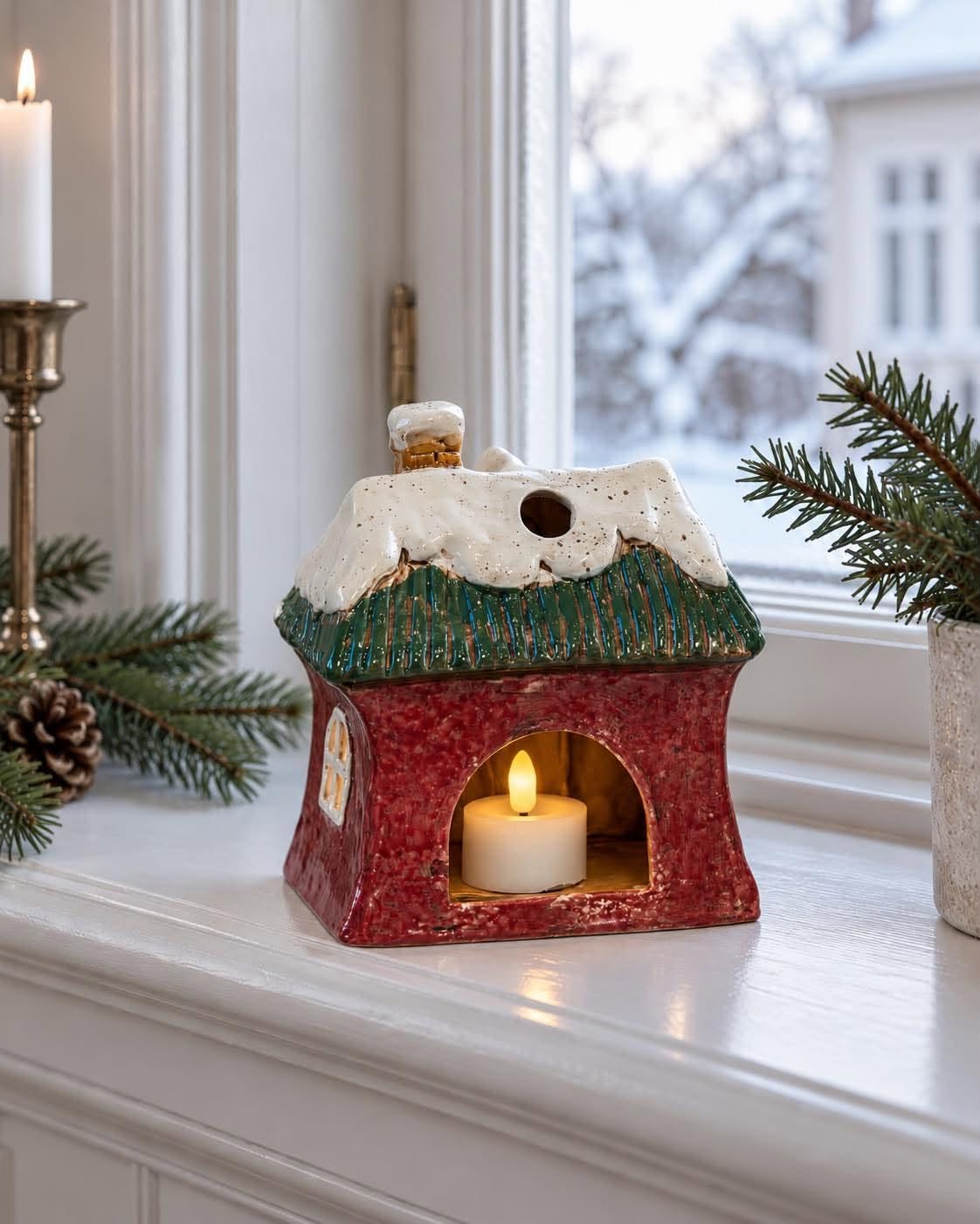 Maison lumineuse Noël – Maison de Noël en céramique