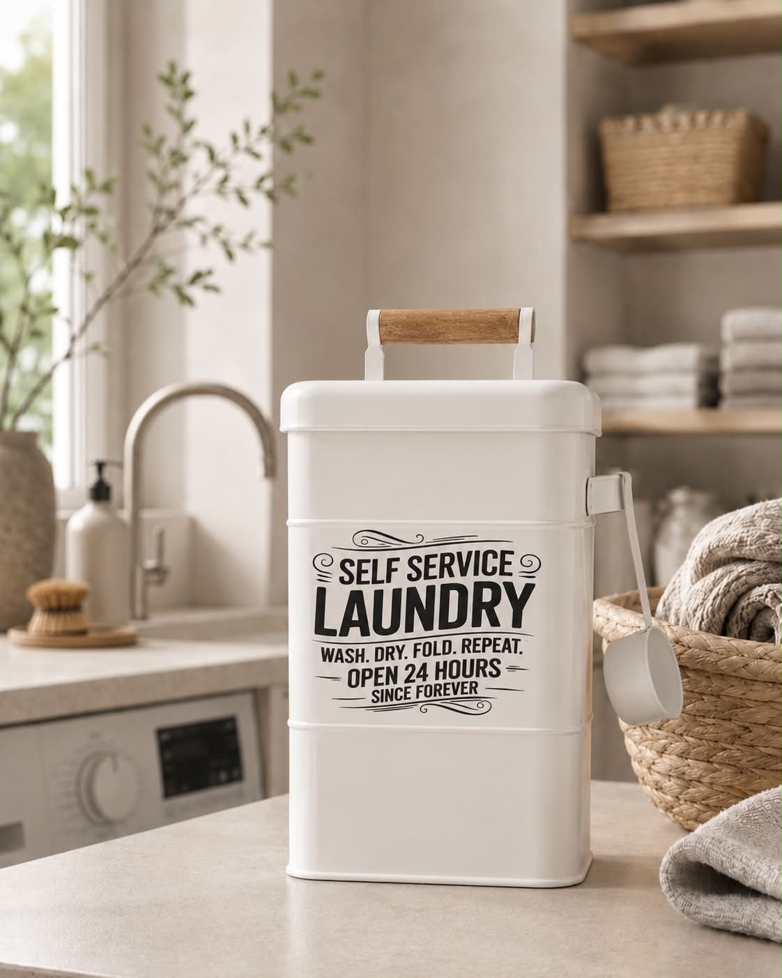 Rangement pour poudre à lessive