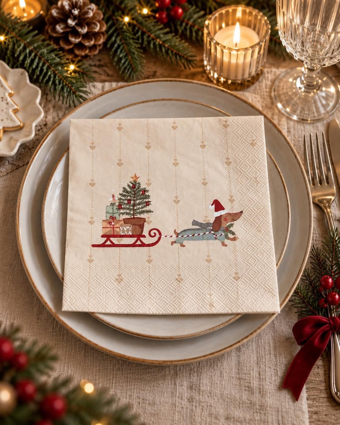 Serviettes de Noël 20 pièces – Avec imprimé