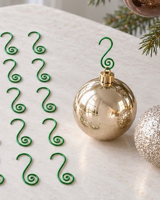 Crochets de sapin de Noël verts, lot de 40 pièces – métal
