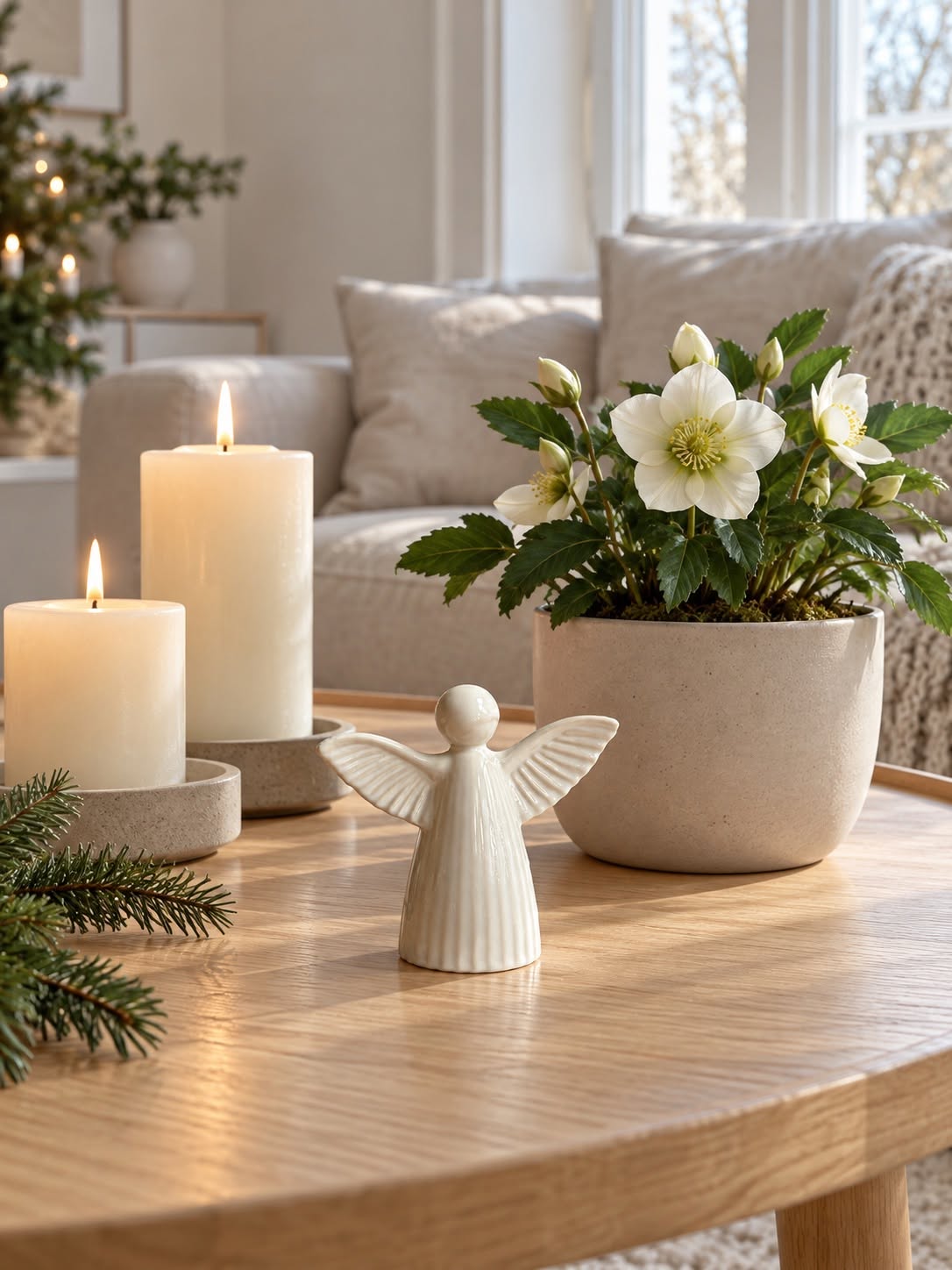 Ange en céramique – Figurine blanche