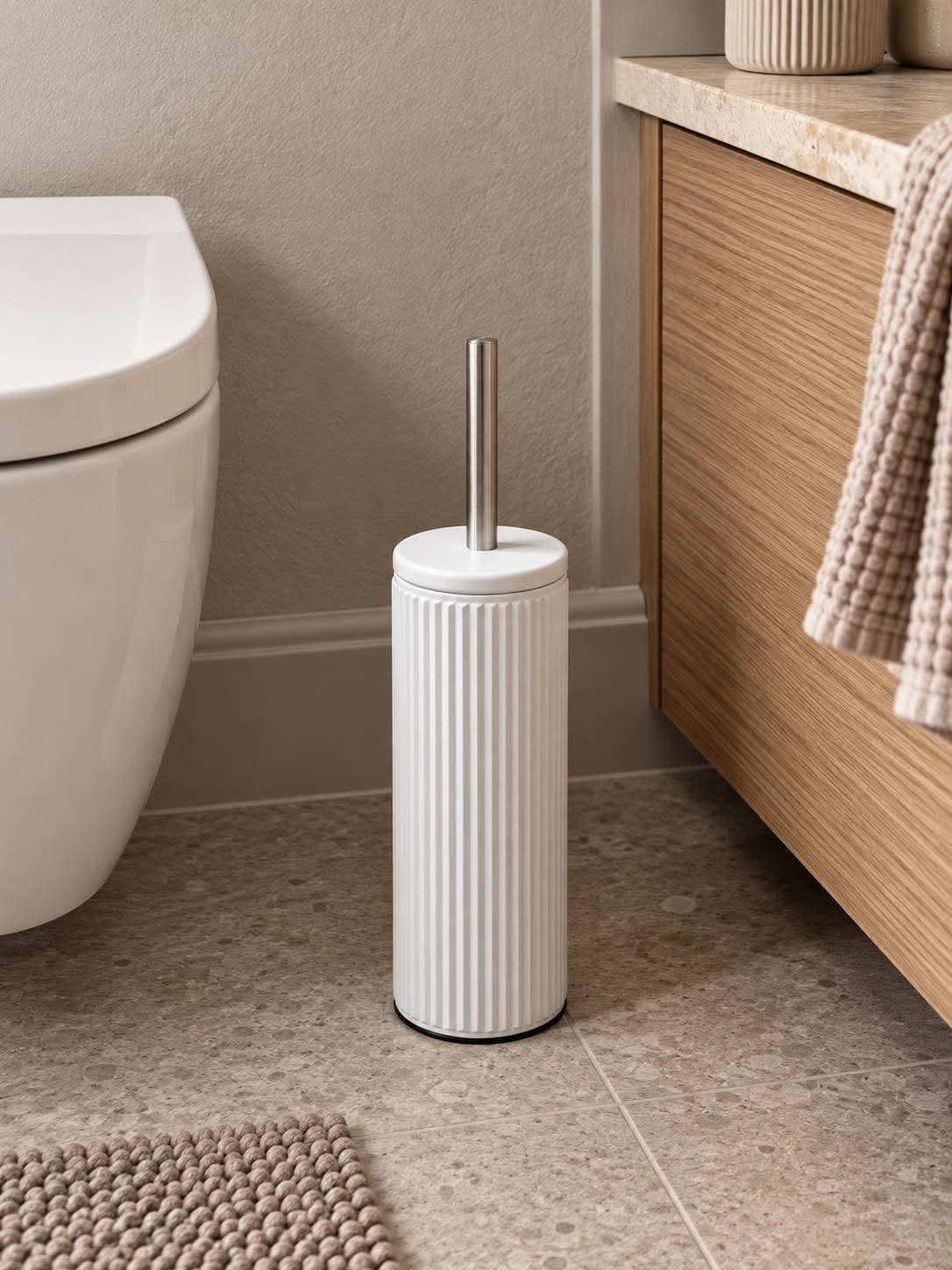 Brosse WC cannelée - Blanche
