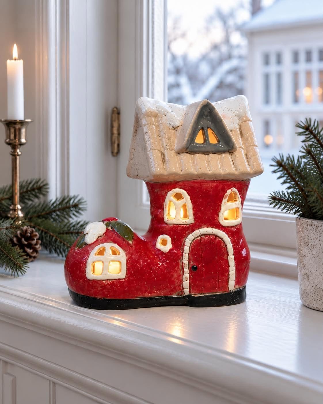 Bougeoir botte de Noël – céramique