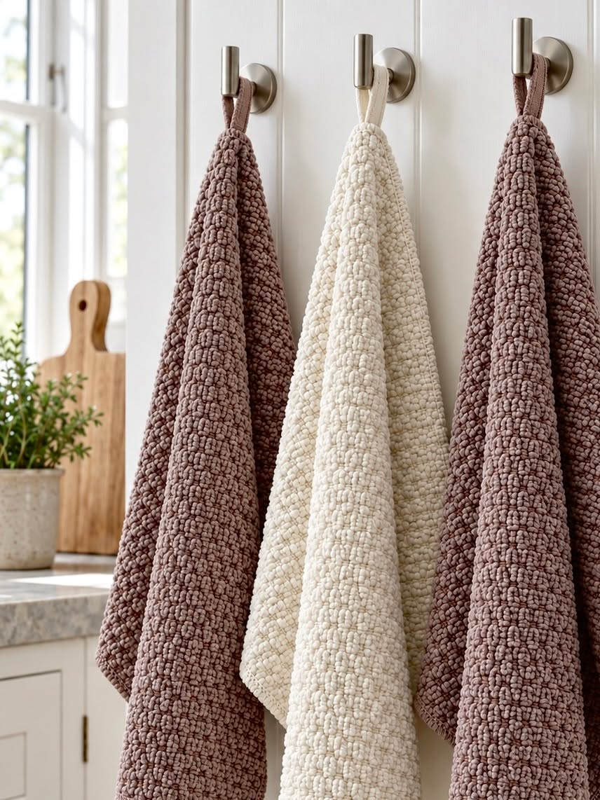 Torchons 3 pcs microfibre - Moka