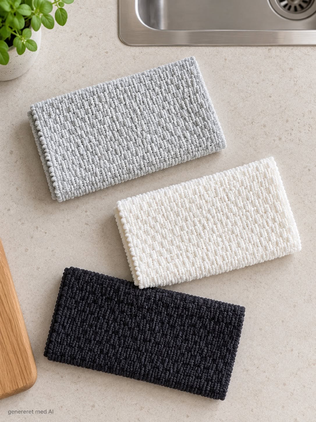Lavette en microfibre gaufrée - 3 pcs