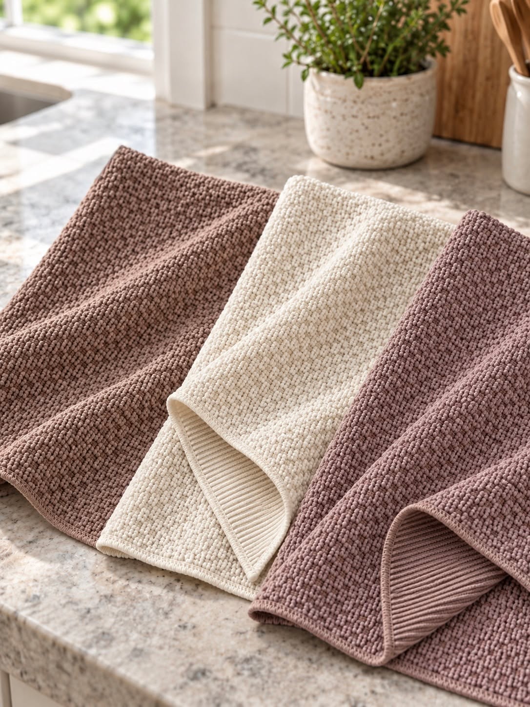 Torchons 3 pcs microfibre - Moka