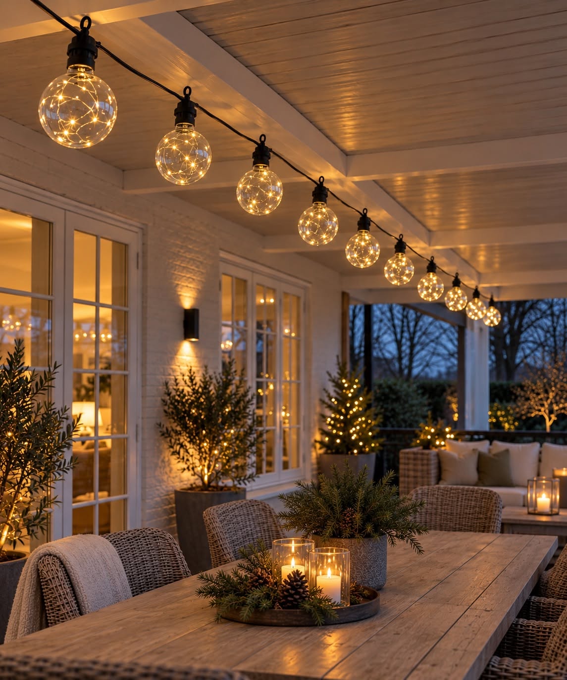Guirlande lumineuse LED avec 10 ampoules et un total de 100 micro LED blanc chaud