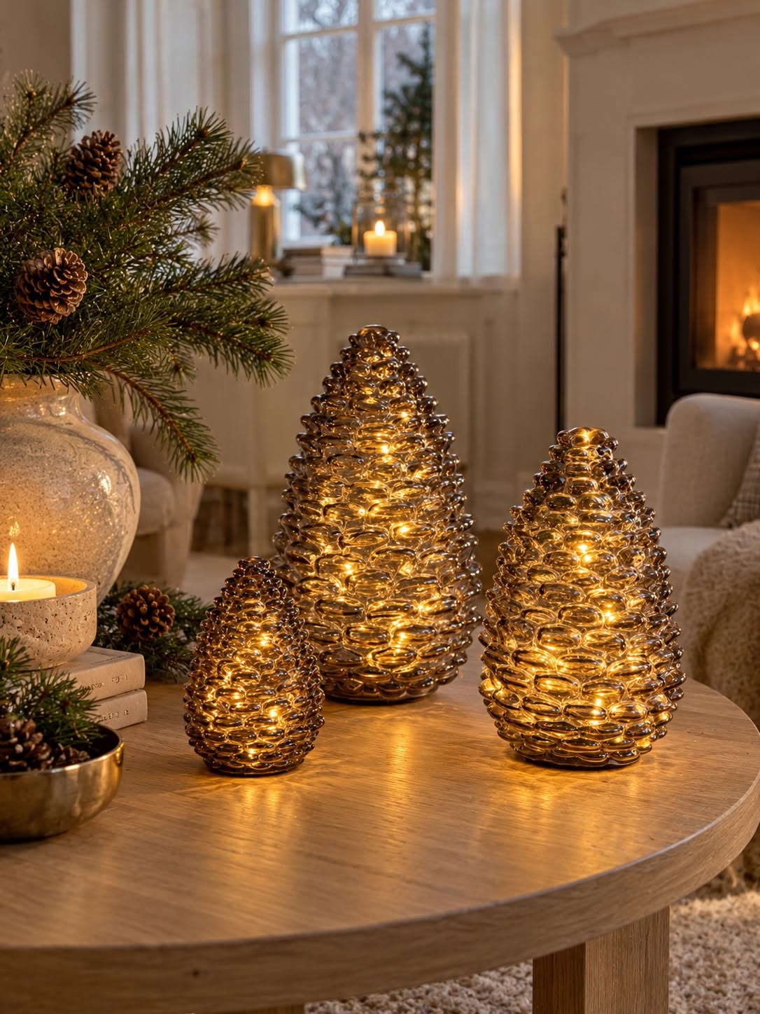 Pomme de pin avec lumière LED