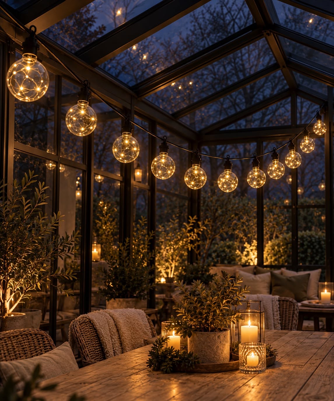 Guirlande lumineuse LED avec 10 ampoules et un total de 100 micro LED blanc chaud