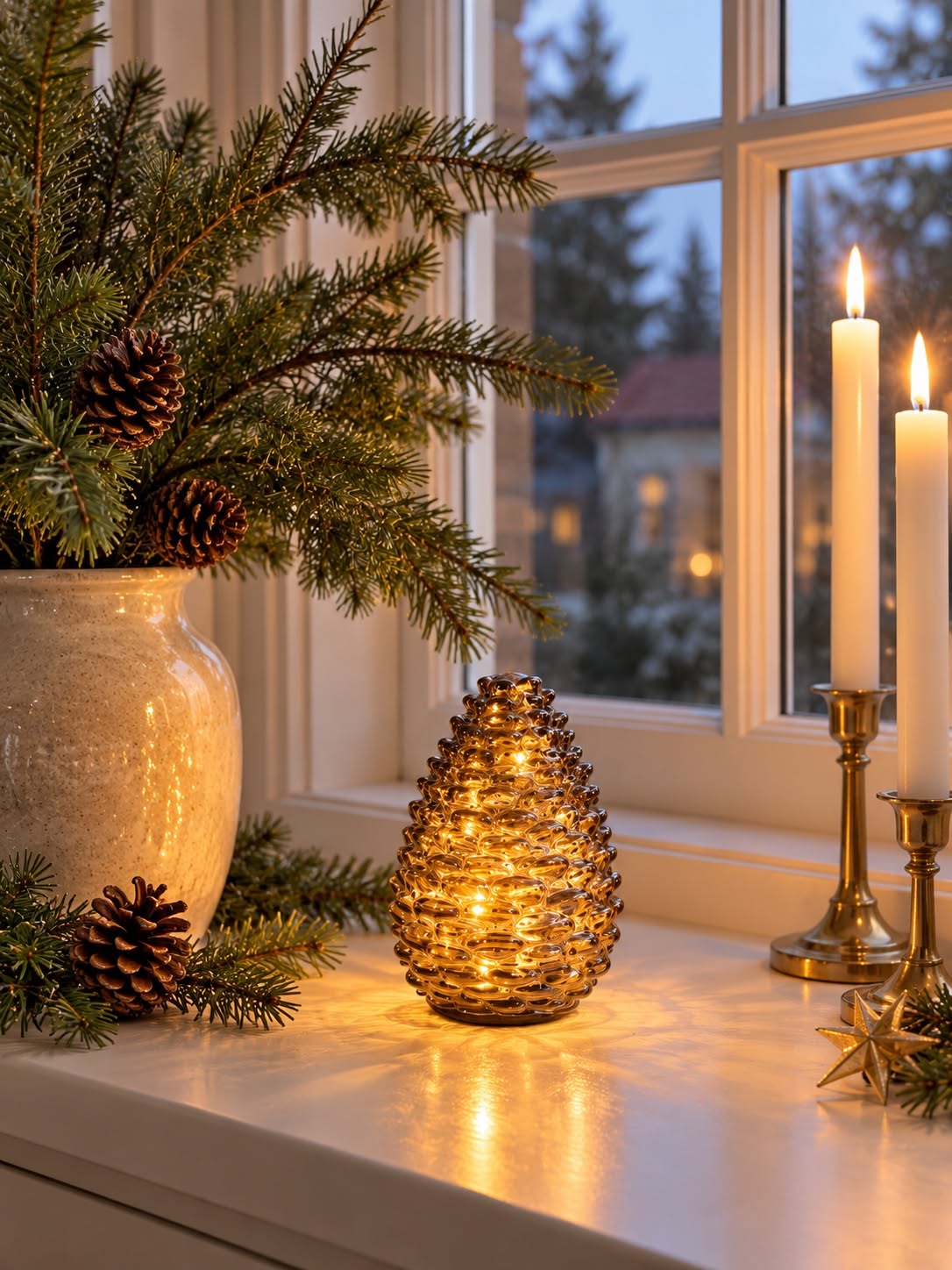 Pomme de pin avec lumière LED