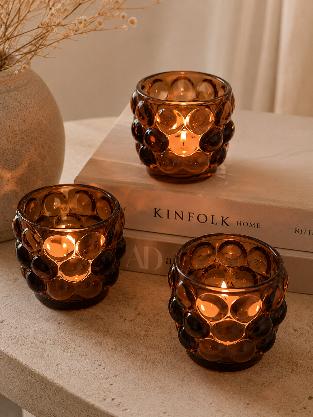 Bougeoirs à Bulles - Lot de 3 pcs