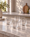 Verres à eau cannelés avec bord doré - 4 pcs.