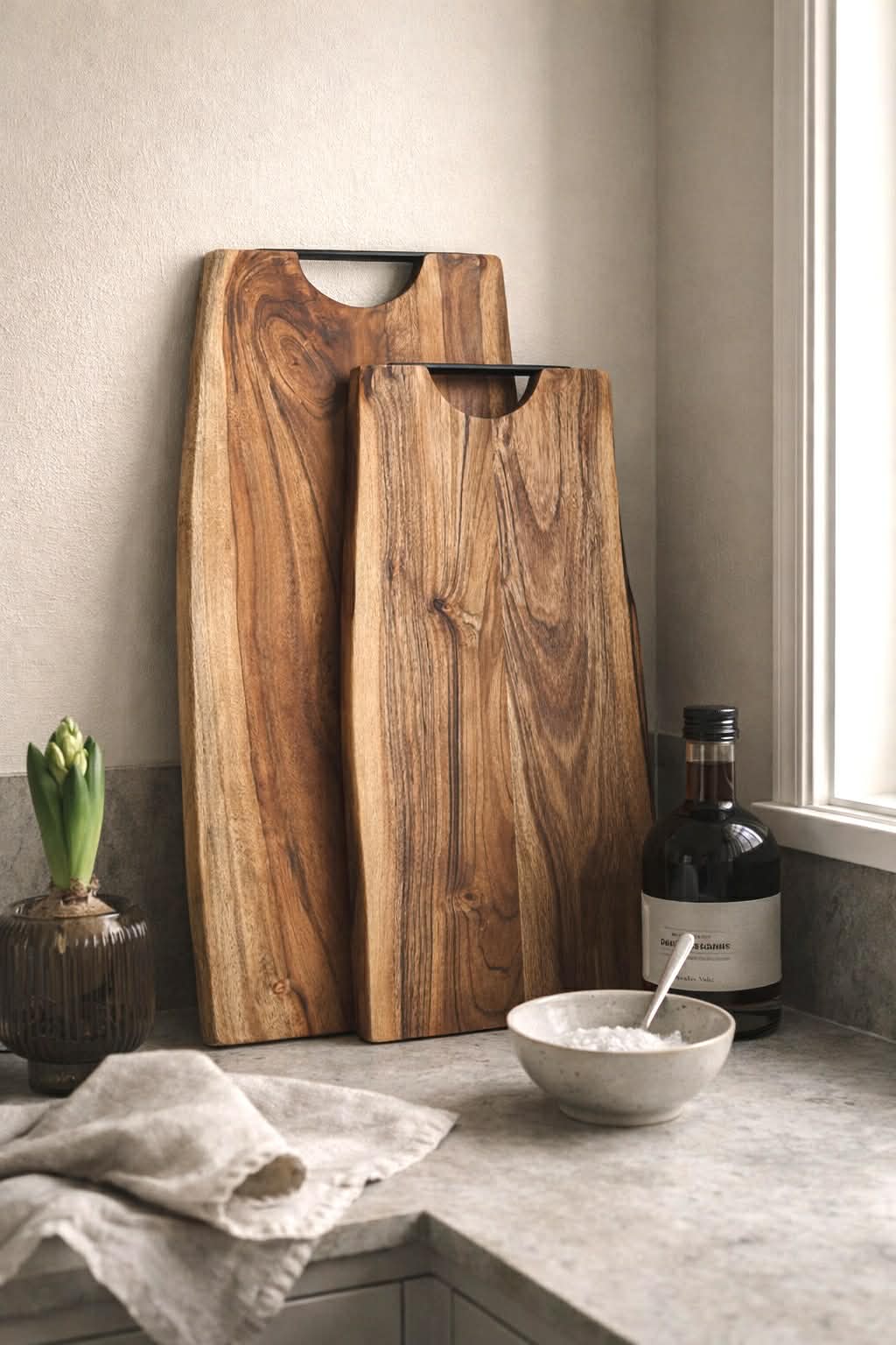 Planche à découper en bois d’acacia huilé - 38 cm