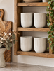Lot de 4 mugs en grès - Crème