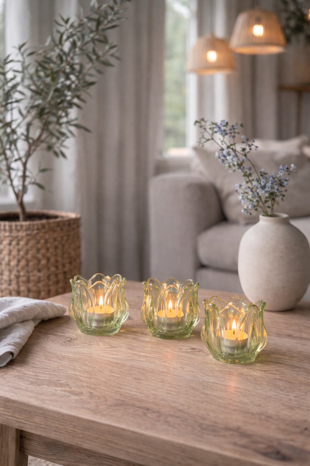 Photophores Tulipe 3 pcs. - Vert