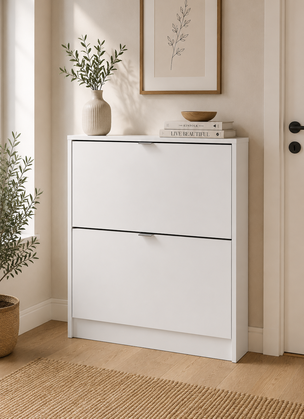 Armoire à chaussures à 2 compartiments - White