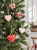 Cœurs de Noël à suspendre - 6 pcs.