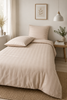 Parure de lit en satin de bambou, gris château 140x200