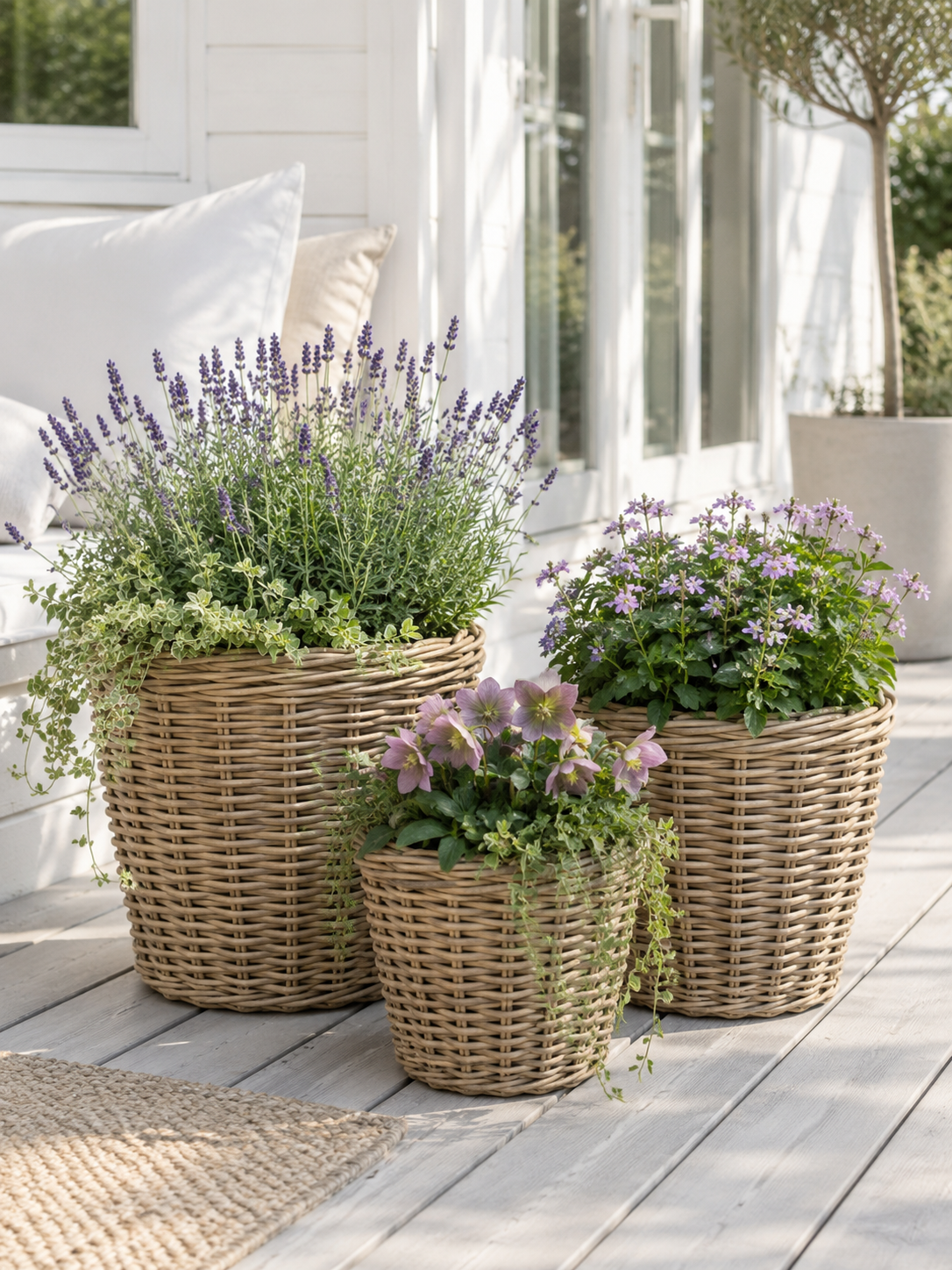 Corbeilles à plantes naturelles - 3 pcs
