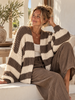 Cardigan chunky – brun et beige