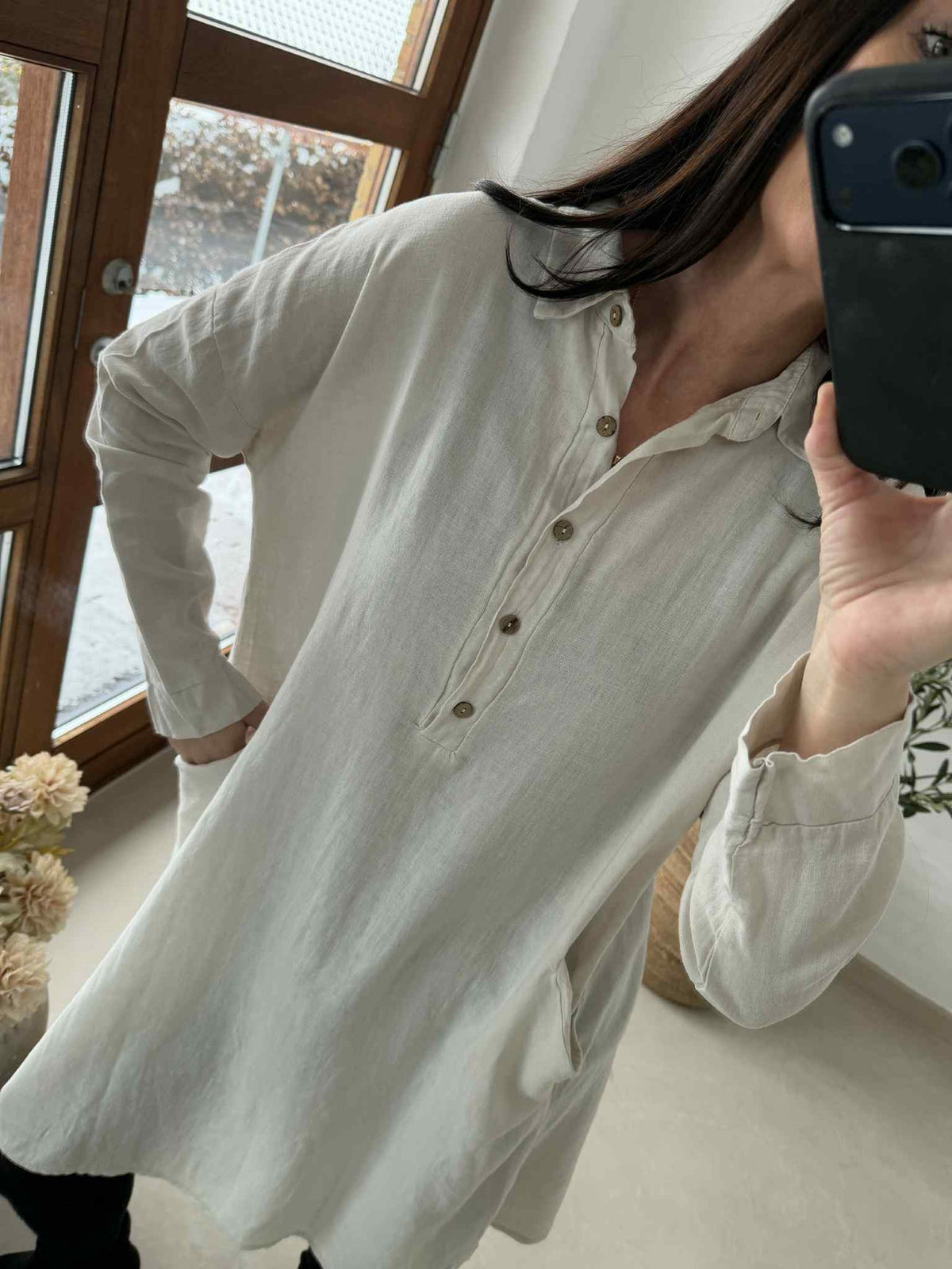 Robe avec poches - Lin / viscose
