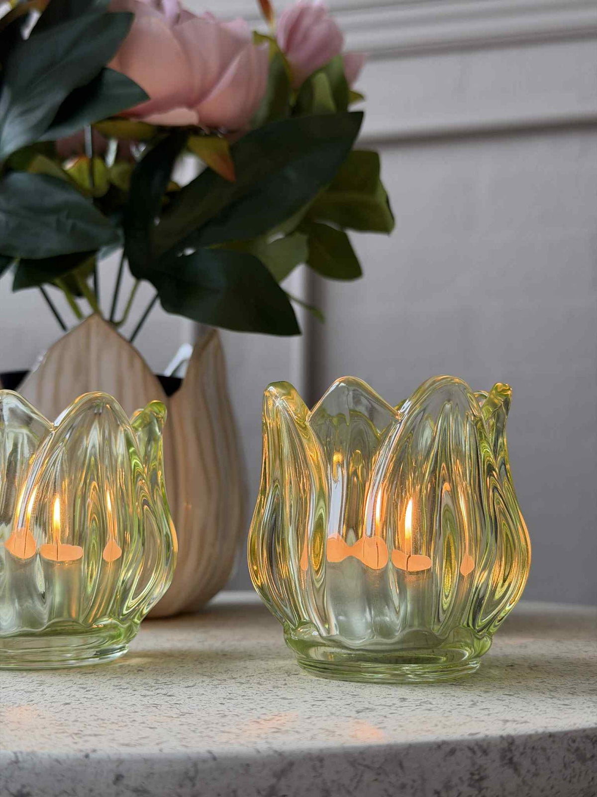 Photophores Tulipe 3 pcs. - Vert