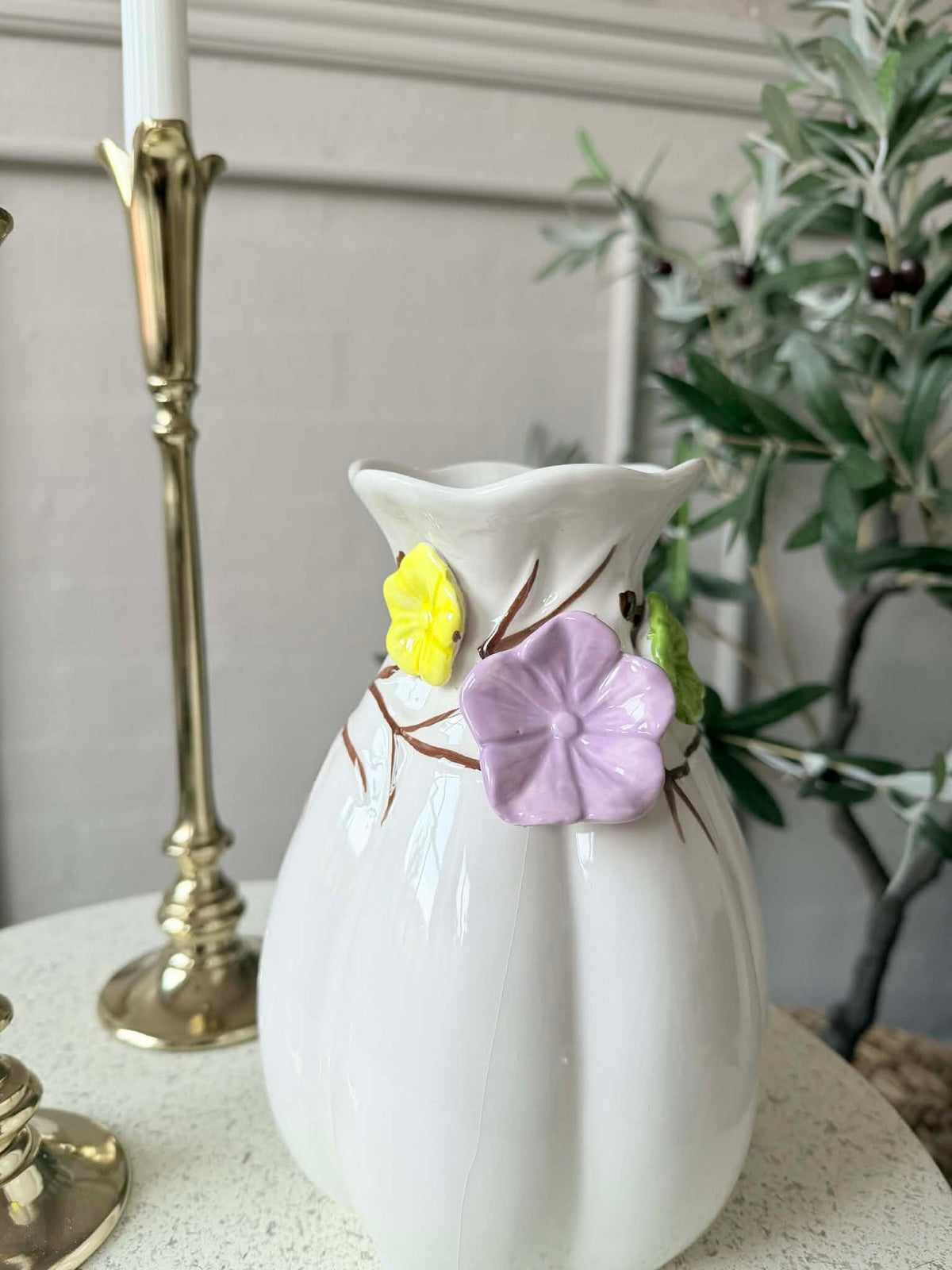 Vase avec déco - Blanc ou Vert