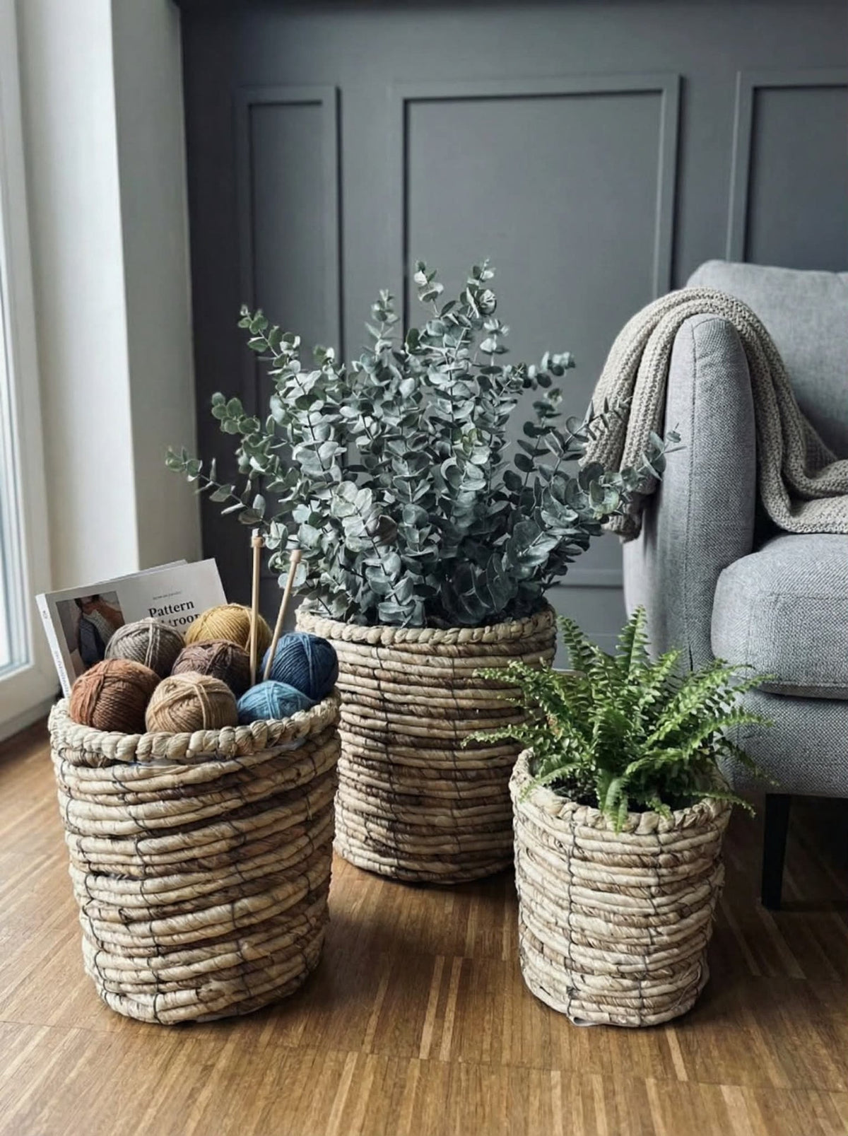Paniers naturels - Lot de 3 pièces