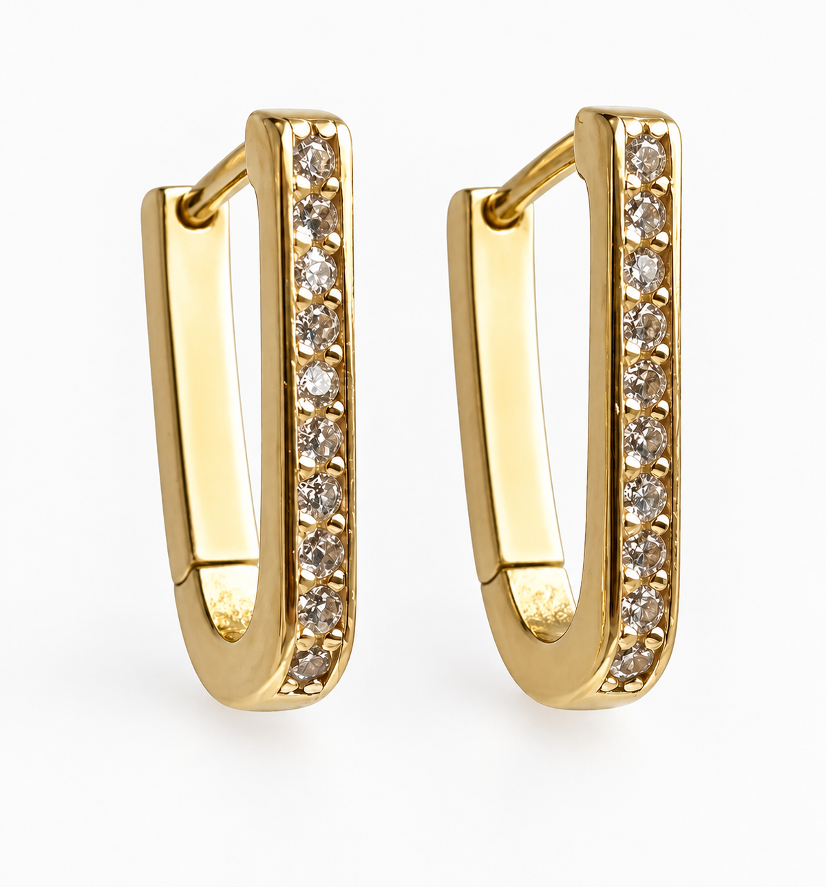 Boucles d’oreilles Blance en argent sterling plaqué or 18K