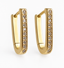 Boucles d’oreilles Blance en argent sterling plaqué or 18K