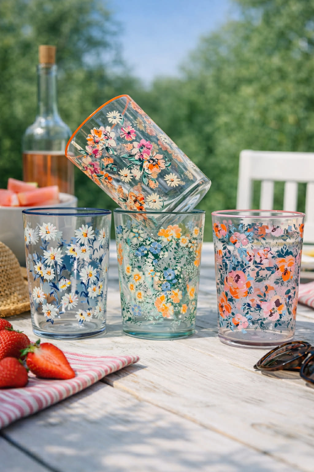 Verres à boire Flora - lot de 4 pièces