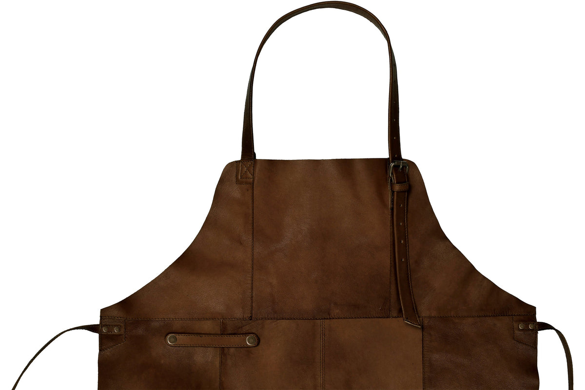 Tablier en cuir Faust – brun foncé