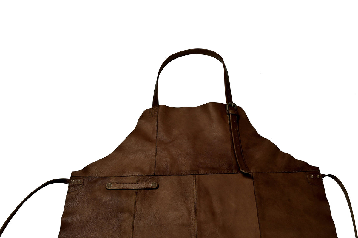 Tablier en cuir Faust – brun foncé