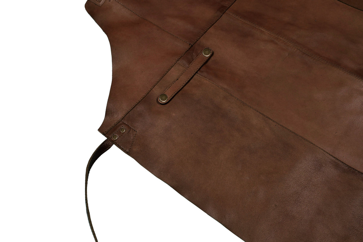 Tablier en cuir Faust – brun foncé