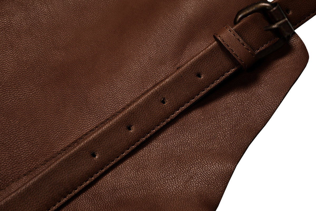 Tablier en cuir Faust – brun foncé