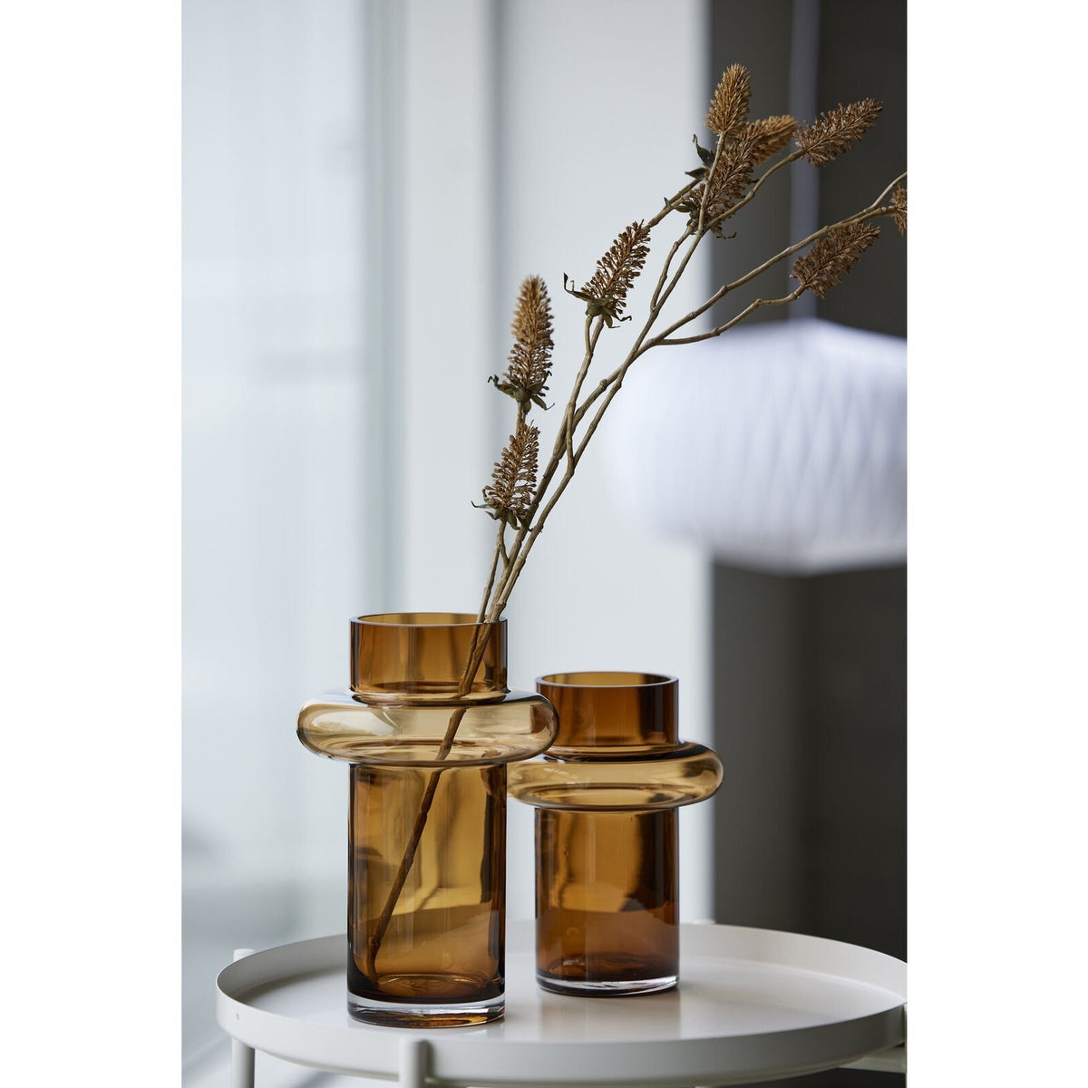 Vase en verre soufflé à la bouche - Lyngby amber