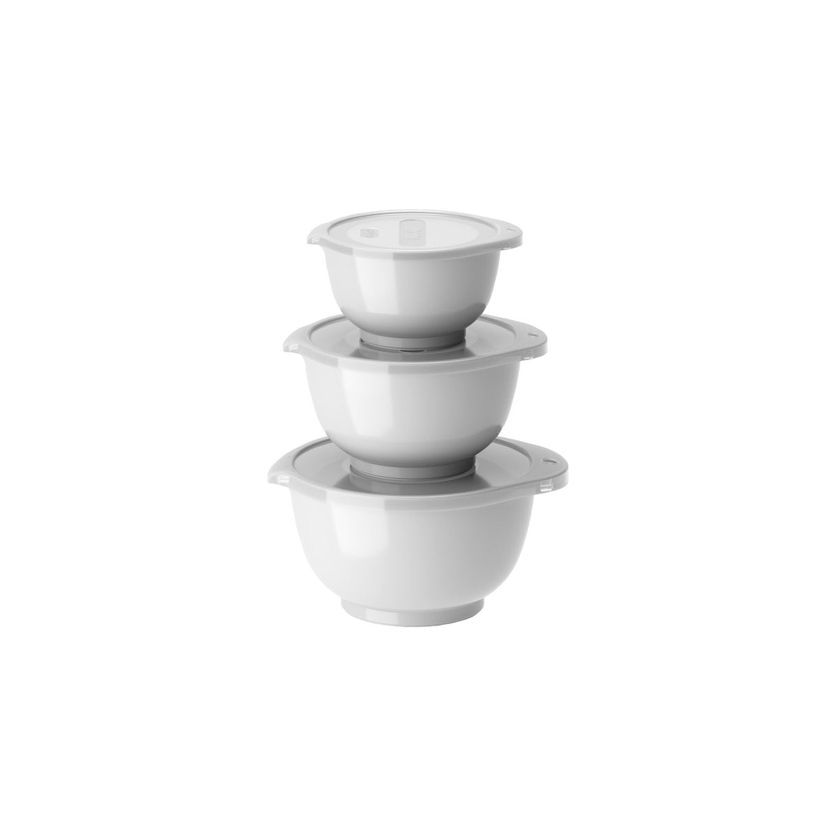 Lot de bols - avec couvercles - 6 pièces - Blanc
