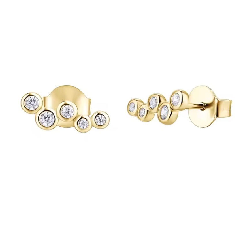 Puces d’oreilles Amina - argent sterling plaqué or