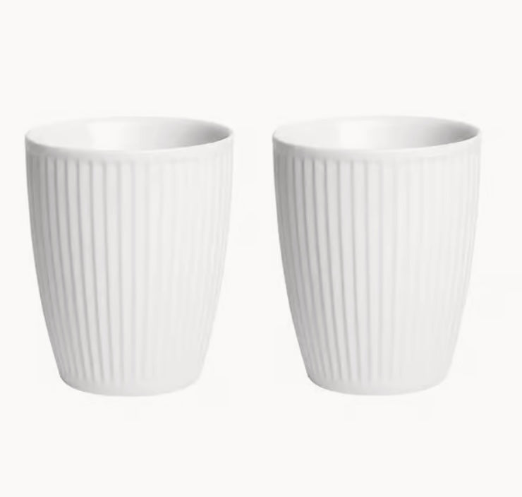 Gobelet isotherme Plissé - Lot de 2 - Blanc
