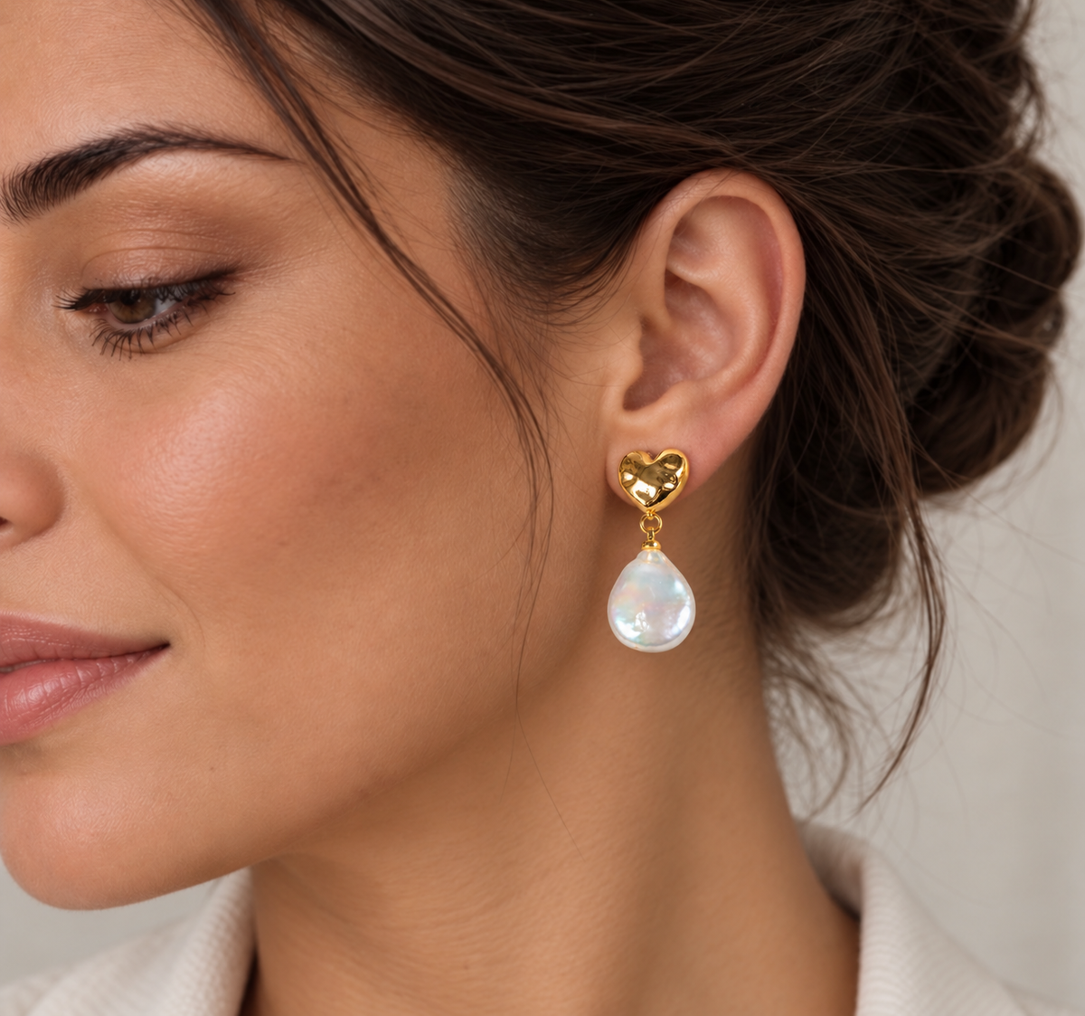 Boucles d’oreilles Chrissy plaqué or - perles d’eau douce
