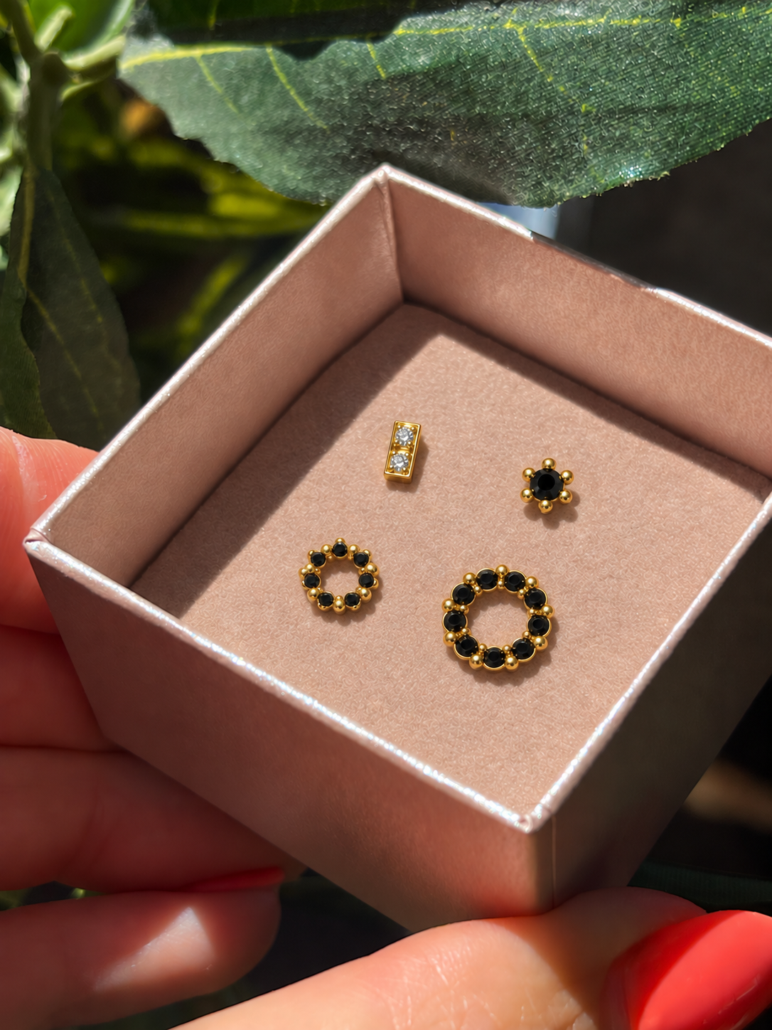 Puces d’oreilles assortiment 4 pcs - argent sterling plaqué or