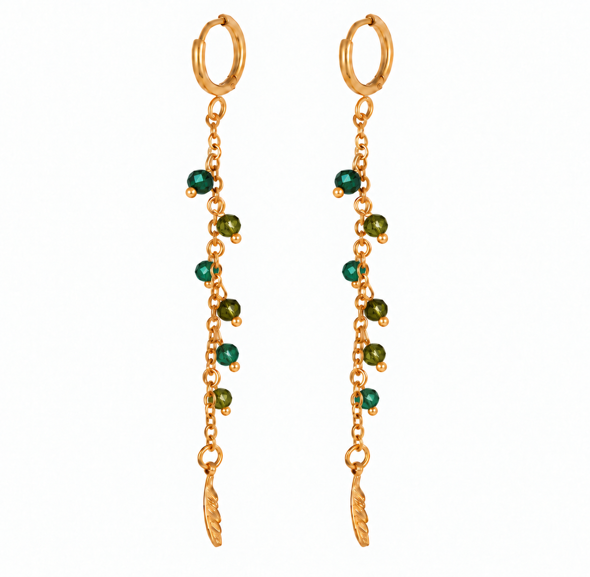 Boucles d’oreilles Lucia plaqué or - emerald