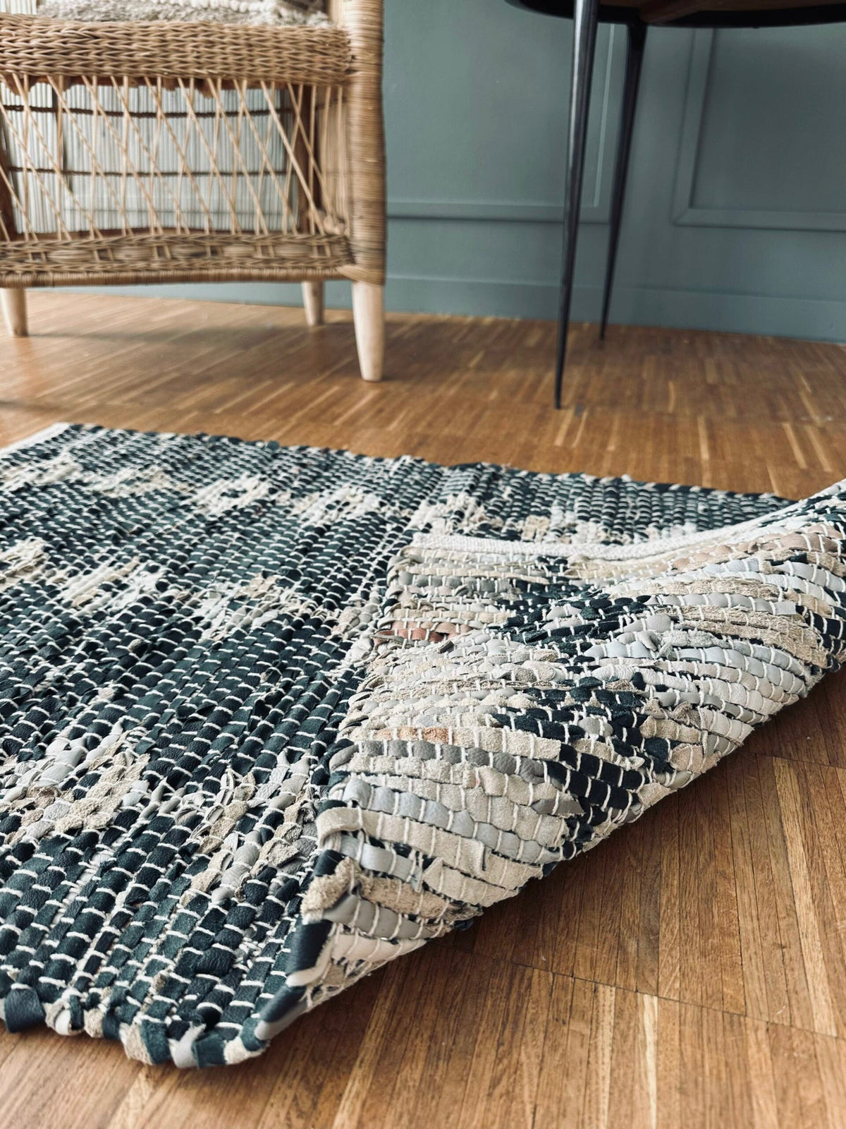 Tapis de sol en cuir tressé – 60x90 cm