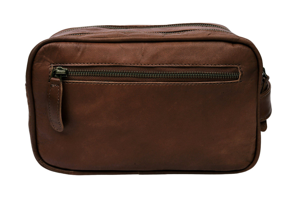 Trousse de toilette double Faust - Dark brown