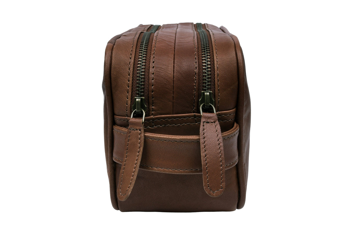 Trousse de toilette double Faust - Dark brown