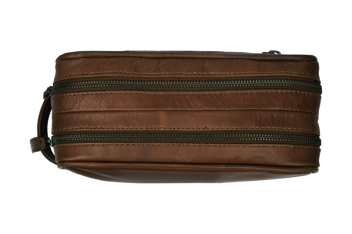 Trousse de toilette double Faust - Dark brown