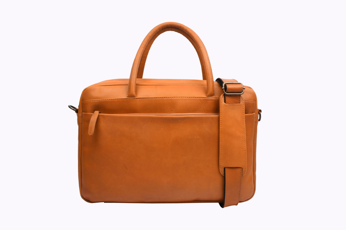 Sac pour ordinateur Faust double - Cognac